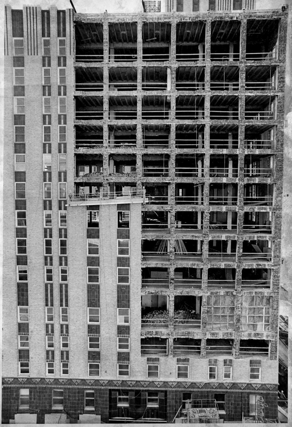 'We are going back to the concrete frame,' John Martin, the building manager of Oklahoma City Federal Savings & Loan Association, said of the company's 1973 renovation of the Skirvin Tower.