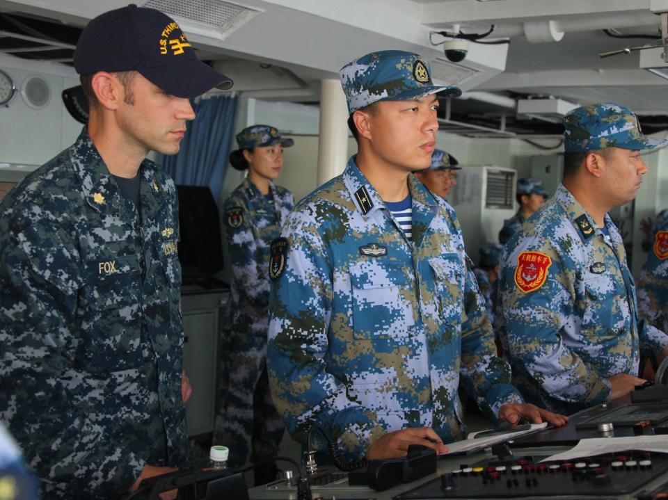 US and China navy sailors