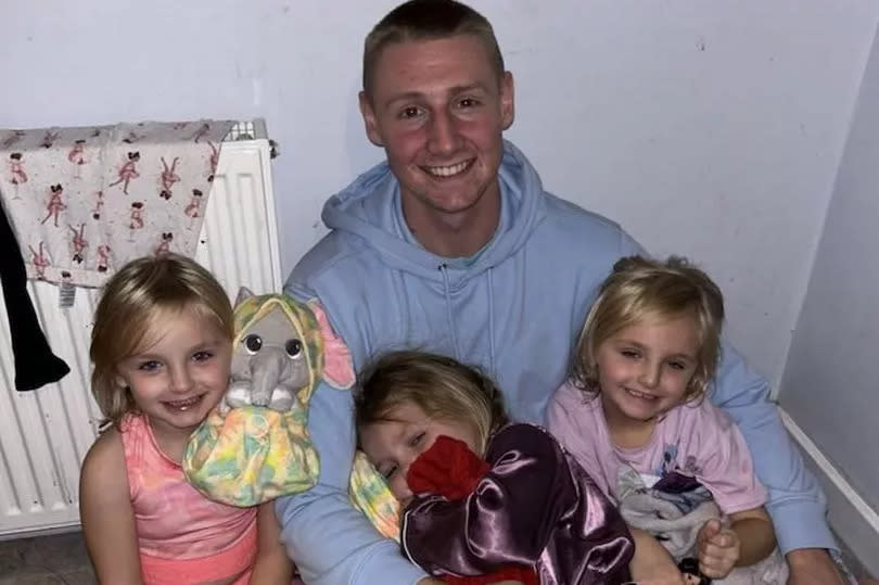 Ryan with his nieces Lana, Darci and Darla