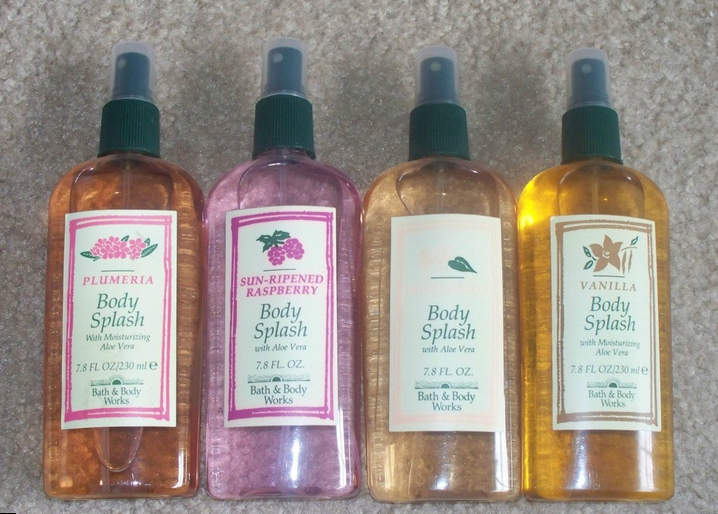 Collection of four different Bath & Body Works Body Splashes