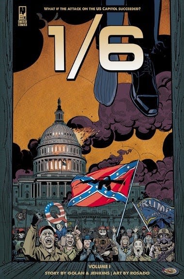 Cover image of the first installment of graphic novel "1/6" by Alan Jenkins and Gan Golan.