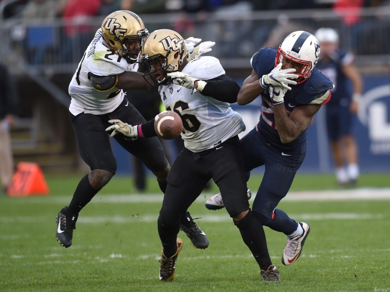 UCF beat UConn 24-16 in Storrs on Saturday. (Brad Horrigan/Hartford Courant/TNS via Getty Images)