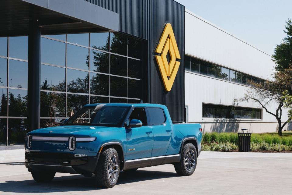 Rivian's R1T pickup at its plant in Normal, Illinois.