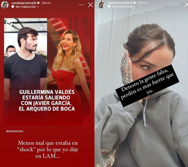 Candelaria Tinelli le responde a Guillermina Valdes