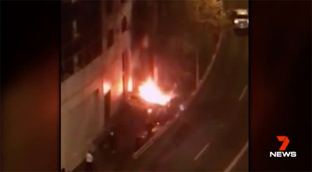 The car exploded into a fire ball. Source: 7 News