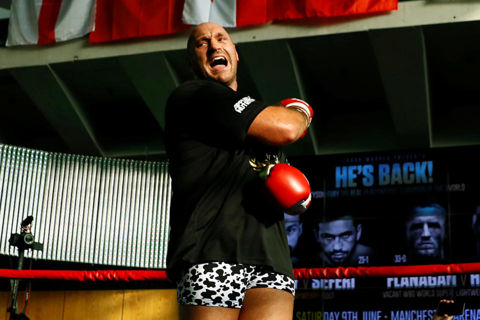 Tyson Fury (25-0, 18 KOs) opened as a whopping -20000 favorite over Sefer Seferi. (Reuters)