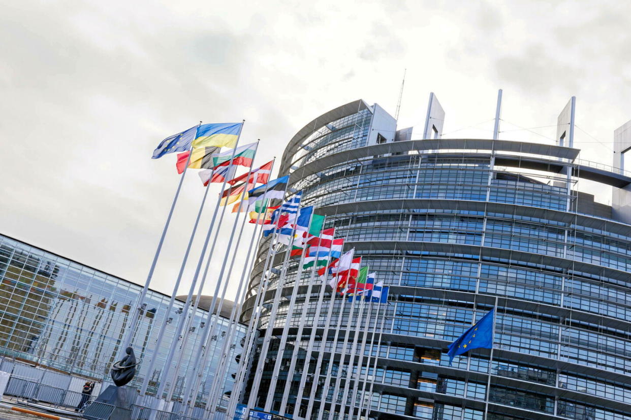 Le Parlement européen de Strasbourg (Bas-Rhin), le 12 février 2024.  - Credit:Philémon Henry/Sipa