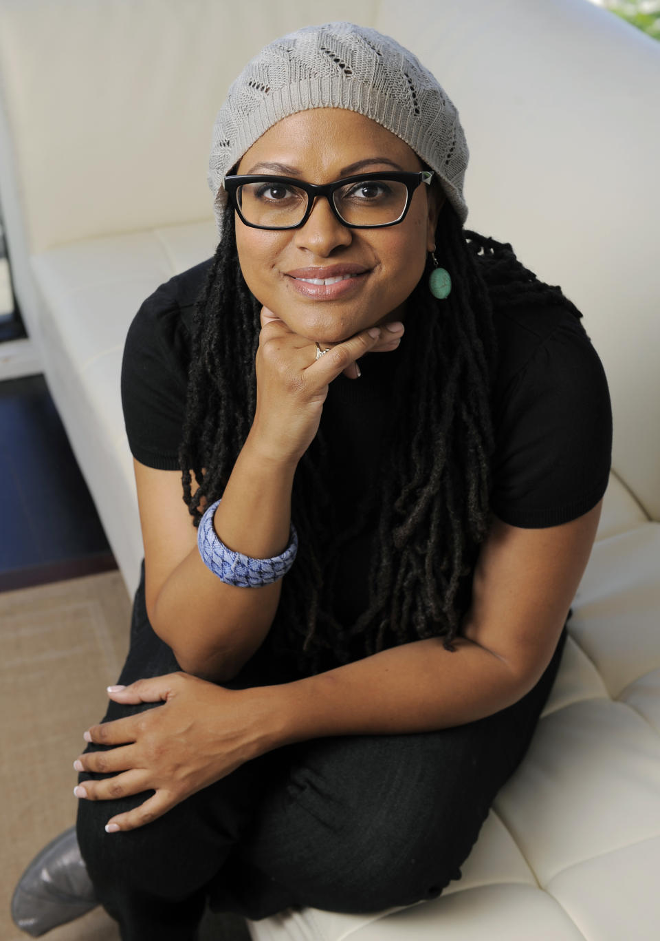 In this Wednesday, Oct. 17, 2012 photo, Ava DuVernay, writer/director of the film "Middle of Nowhere," poses for a portrait in Los Angeles. Bringing light to untold stories and broadening the scope of black independent film is what moves DuVernay to distribute her own projects and those of other black filmmakers. (Photo by Chris Pizzello/Invision/AP)