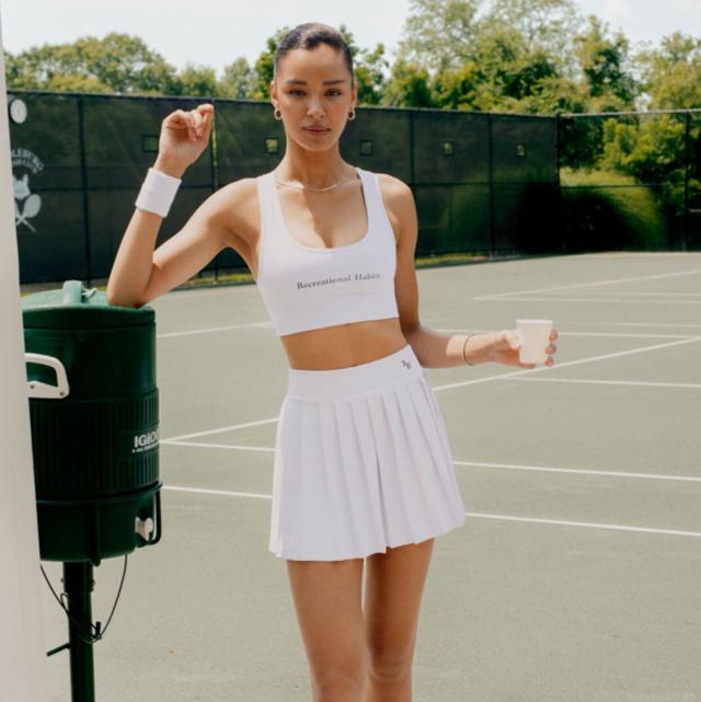 ALO YOGA Varsity pleated stretch-jersey tennis skirt