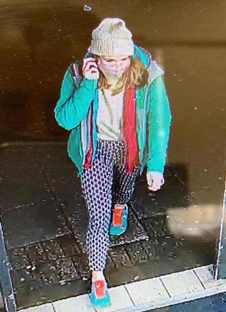 A CCTV image issued by the Metropolitan police of missing woman Sarah Everard.