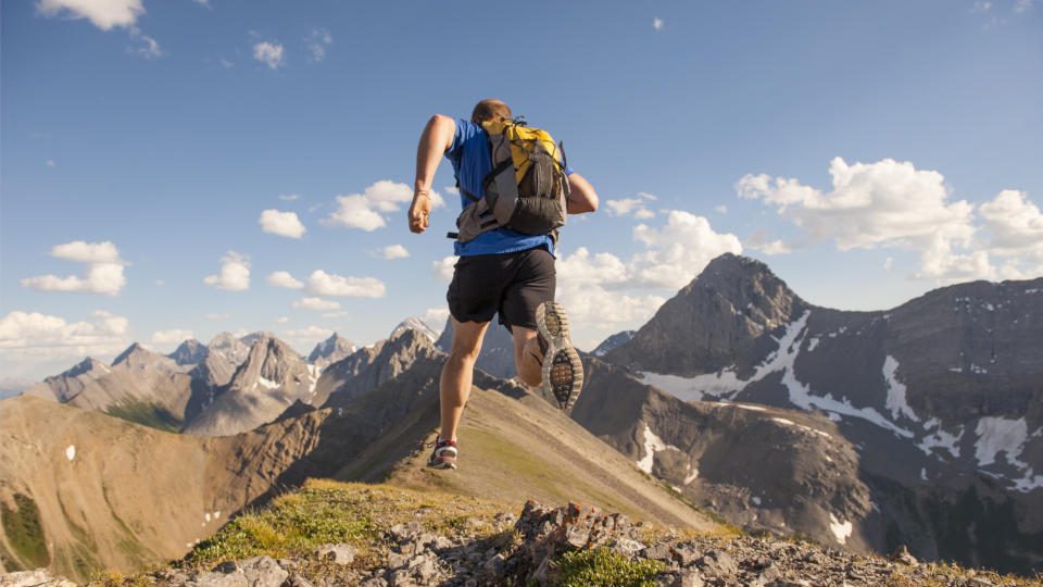 man running on a ridge