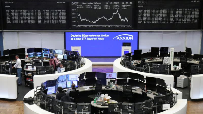 FILE PHOTO: German share price index DAX graph is pictured at the stock exchange in Frankfurt