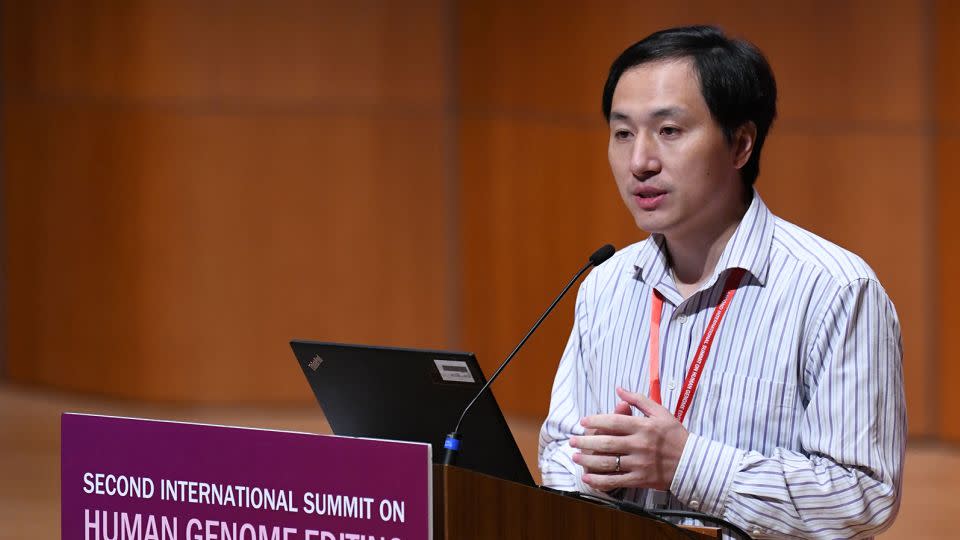 Chinese scientist He Jiankui speaks at a conference on human genome editing in Hong Kong on November 28, 2018. - Anthony Wallace/AFP/Getty Images