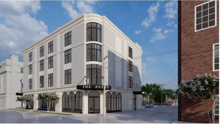 The Avery is a proposed boutique hotel at 215 Whitaker Street in the Historic District. Plans call to demolish the existing structure and build a four-story hotel with a speakeasy in the basement, according to site documents.