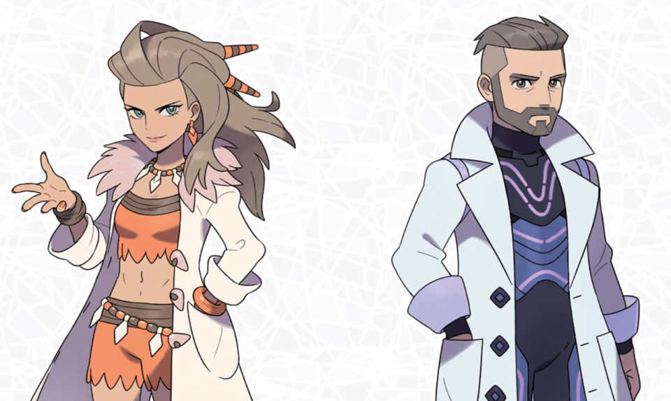 Profesora Sada y Profesor Turo (imagen: The Pokémon Company)