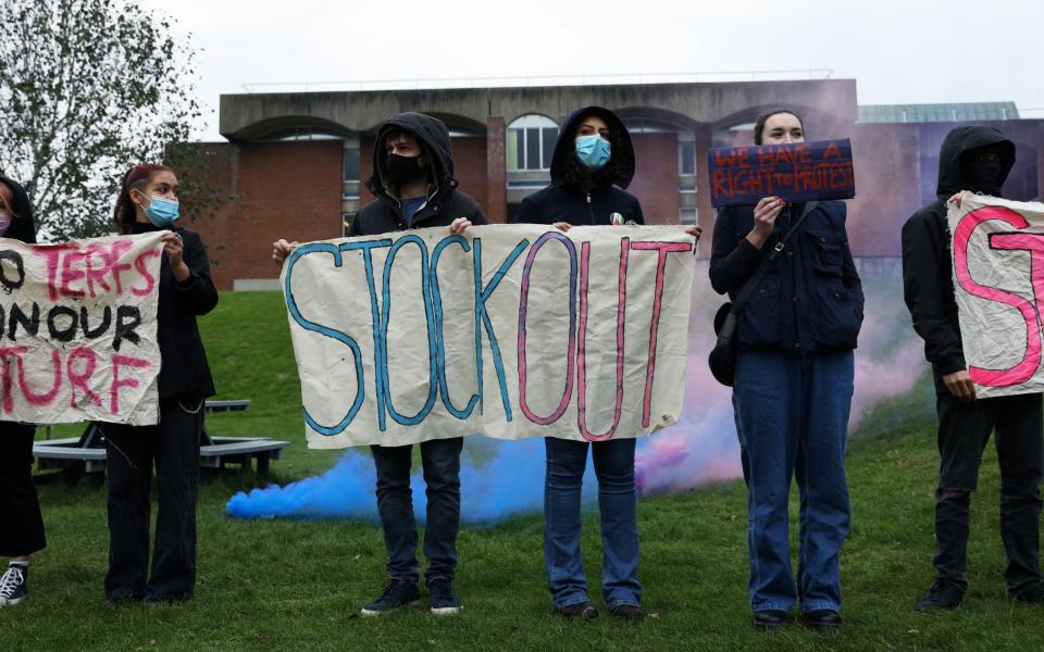 Students protest against Kathleen Stock at the University of Sussex - David McHugh/Brighton Pictures