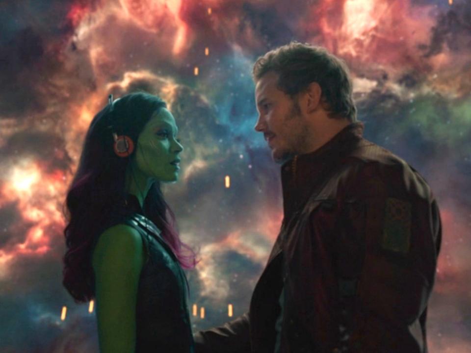 Gamora and Peter Quill/Star-Lord in "Guardians of the Galaxy Vol. 2."