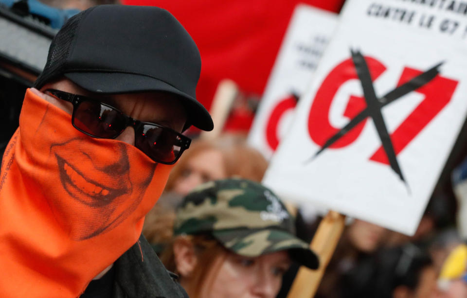 <p>A demonstrator takes part in a protest march during the G7 Summit in Quebec City, Quebec, Canada, June 7, 2018. (Photo: Yves Herman/Reuters) </p>