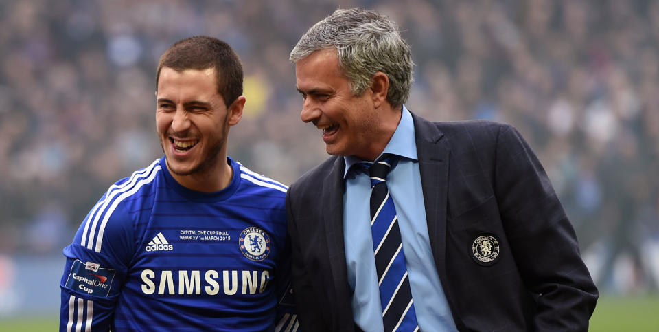 Happier times: Manager and player’s time together at Chelsea was mostly happy