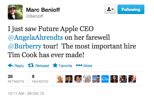 Angela Ahrendts tweet