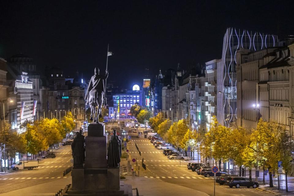 <div class="inline-image__caption"><p>An empty Wenceslas square is seen during the nationwide COVID-19 curfew on October 28, 2020 in Prague, Czech Republic. </p></div> <div class="inline-image__credit">Gabriel Kuchta/Getty Images</div>