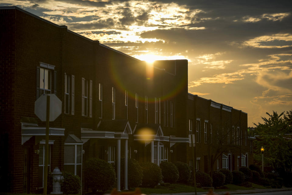 The setting sun in Memphis.