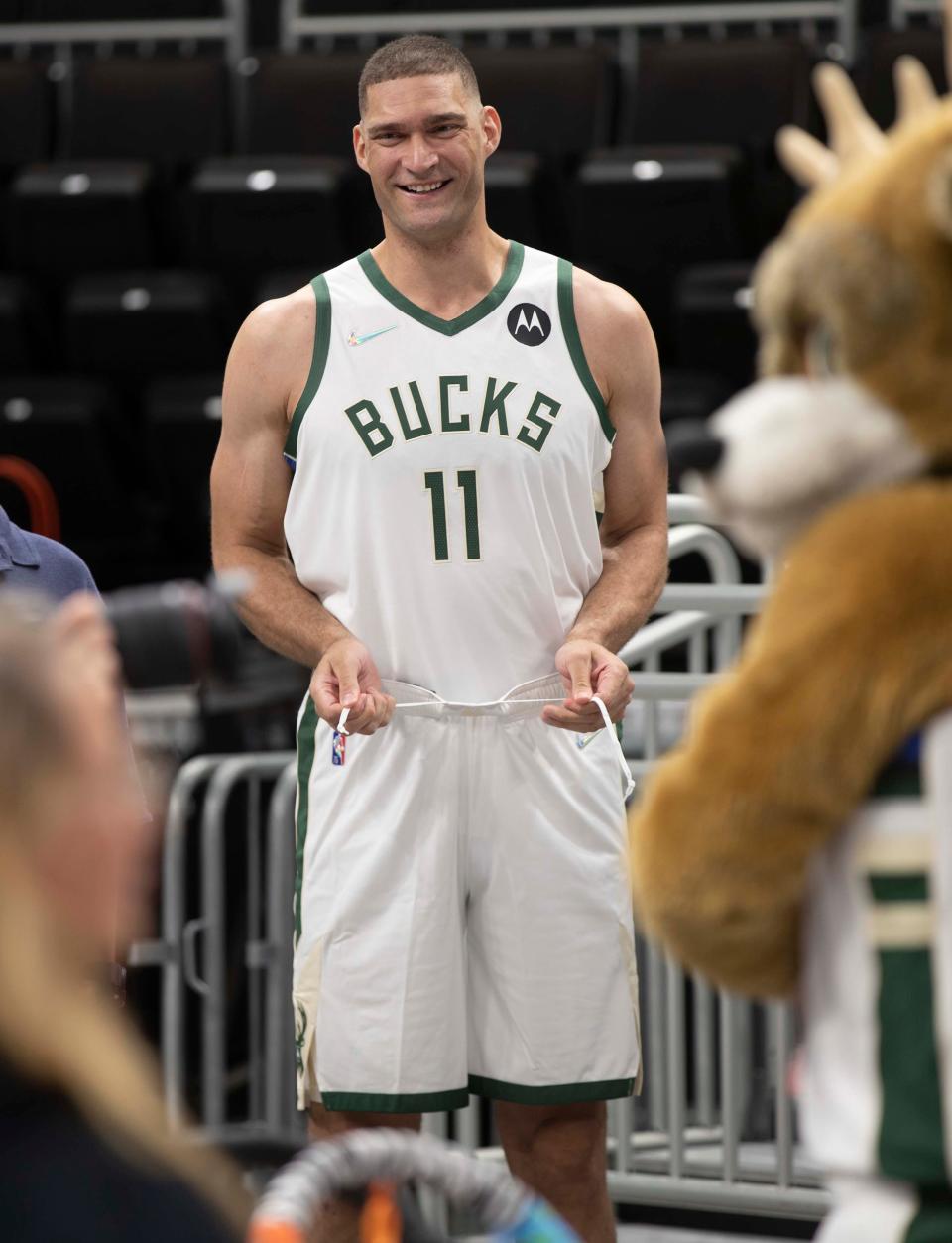 Milwaukee Bucks center Brook Lopez was giving the Bob Lanier Community Assist Award.