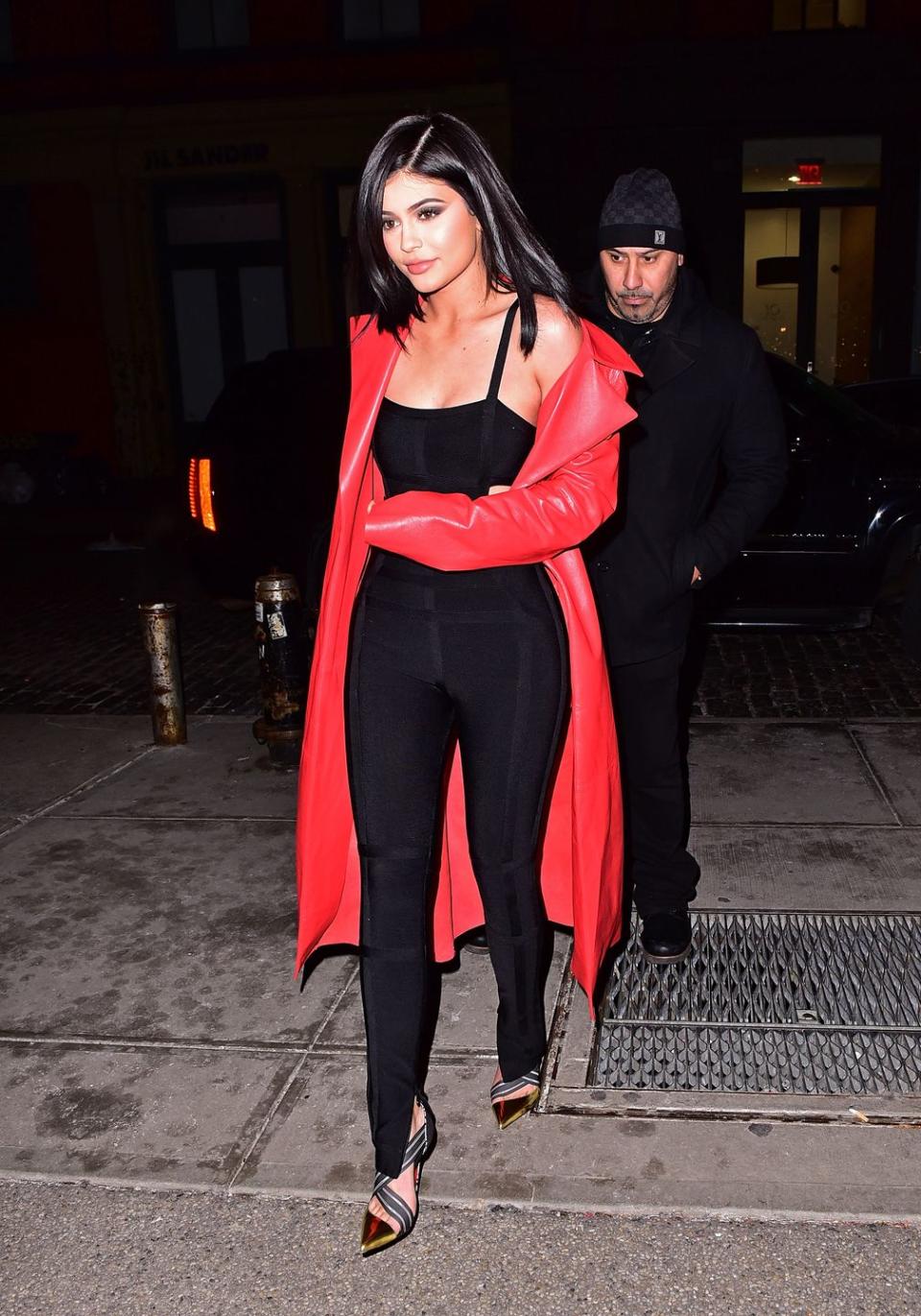 Black Bodysuit and Red Jacket