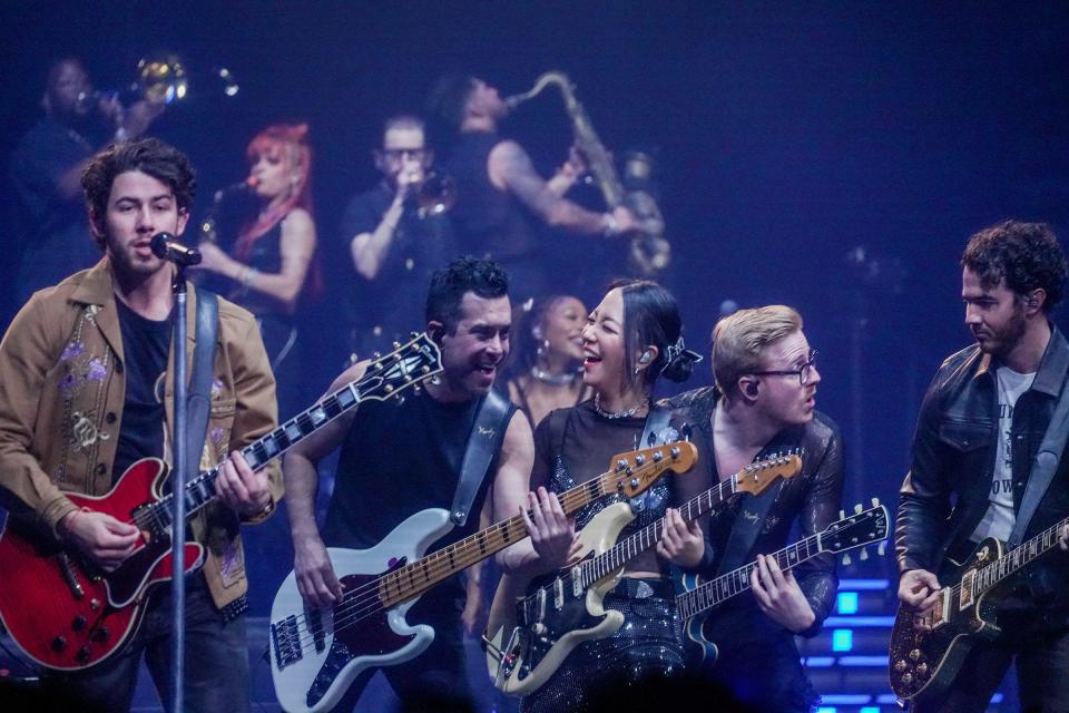 The Jonas Brothers performs Monday, Nov. 20, 2023, at Fiserv Forum in Milwaukee. Ebony Cox / Milwaukee Journal Sentinel