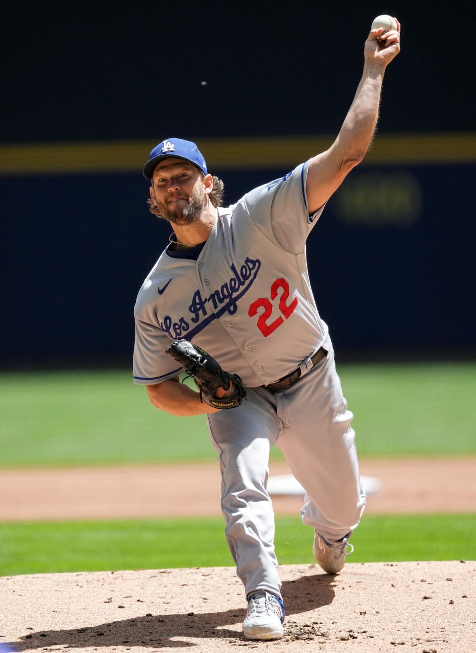 Los Angeles Dodgers starting pitcher Clayton Kershaw limited the Brewers to one run over seven innings on Wednesday.