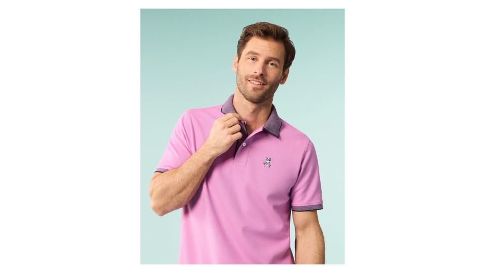 Psycho Bunny Mens Southport Pique Polo Shirt in Violet