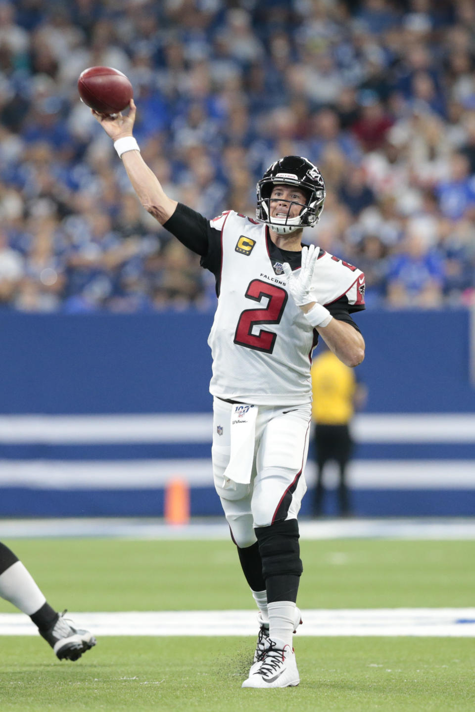 Atlanta Falcons quarterback Matt Ryan (2) throws during the first half of an NFL football game against the Indianapolis Colts, Sunday, Sept. 22, 2019, in Indianapolis. (AP Photo/AJ Mast)