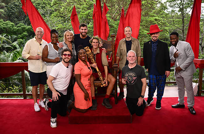 Seann Walsh posing with the winner Jill Scott and the rest of his campmates after the final