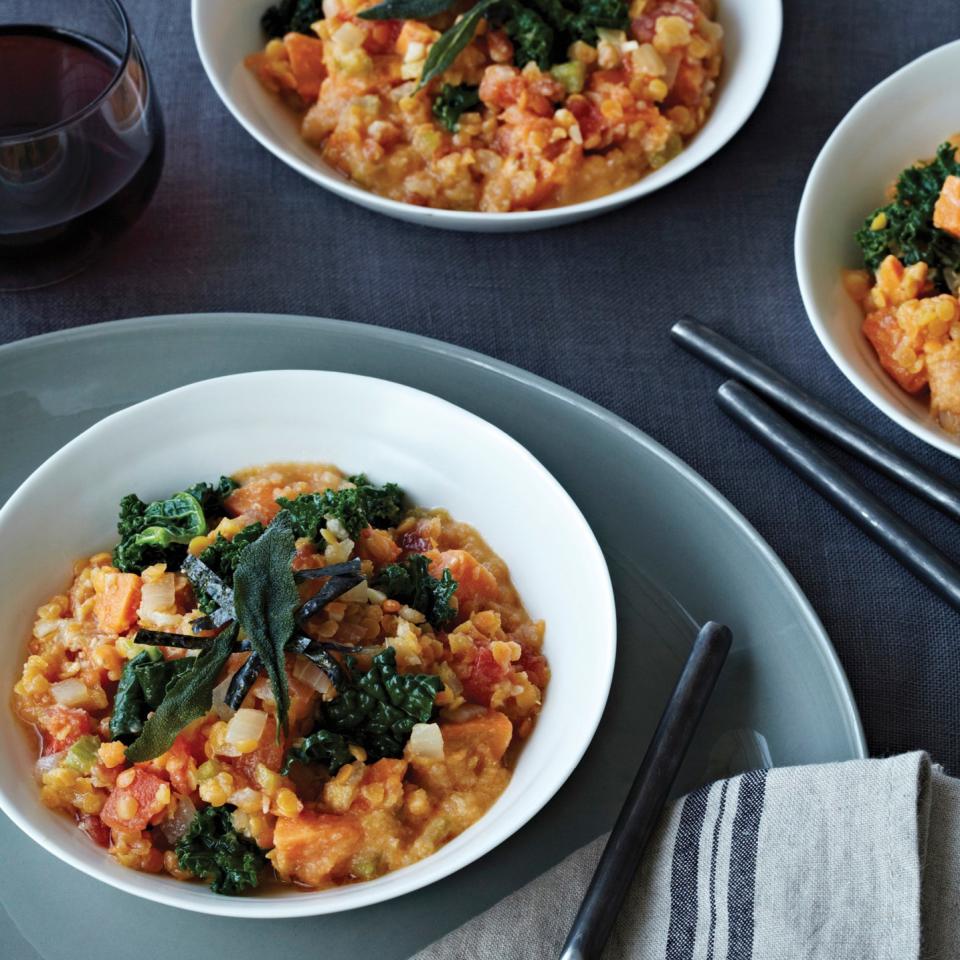 Red Lentils and Kale with Miso