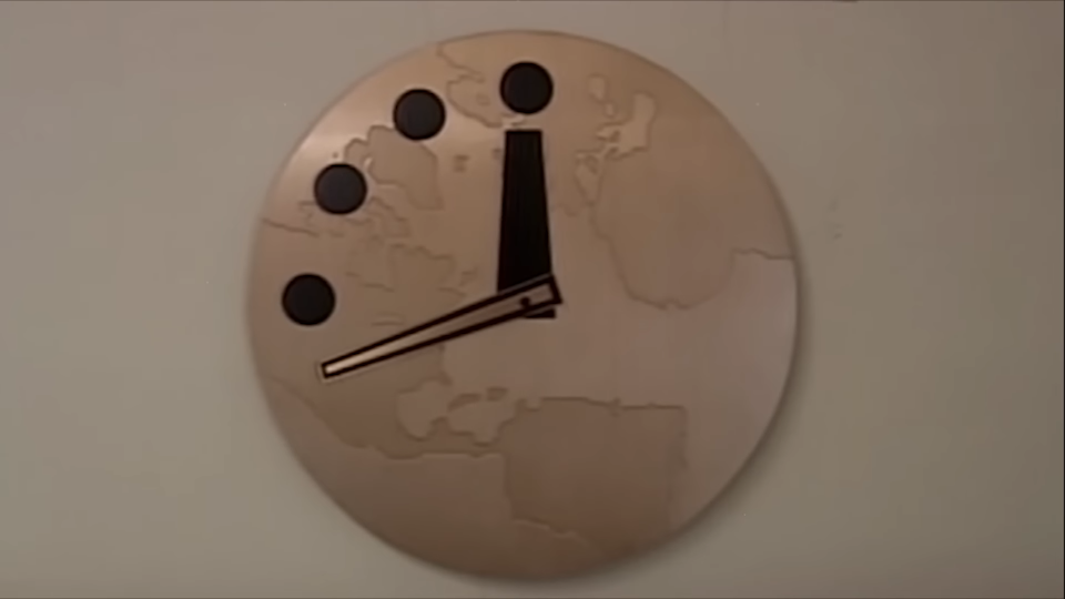 The Doomsday Clock is shown