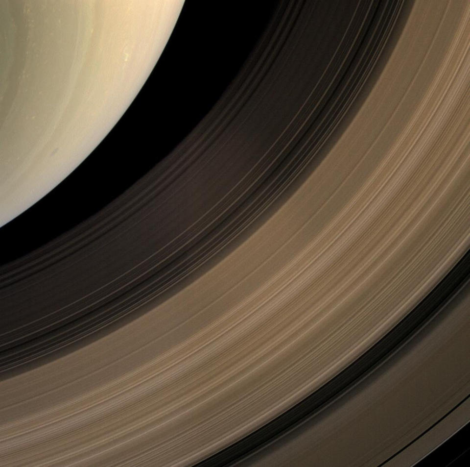 Cassini reveals a close-up look at Saturn’s rings, though it will get a far closer glimpse during its Grand Finale. <cite>NASA/JPL/Space Science Institute</cite>