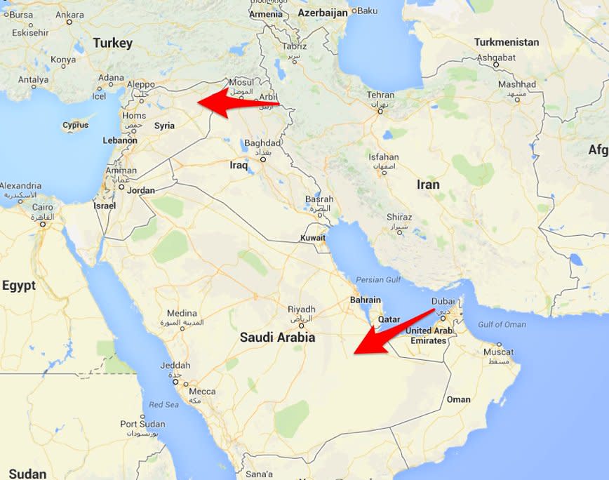 saudia arabia and syria border?