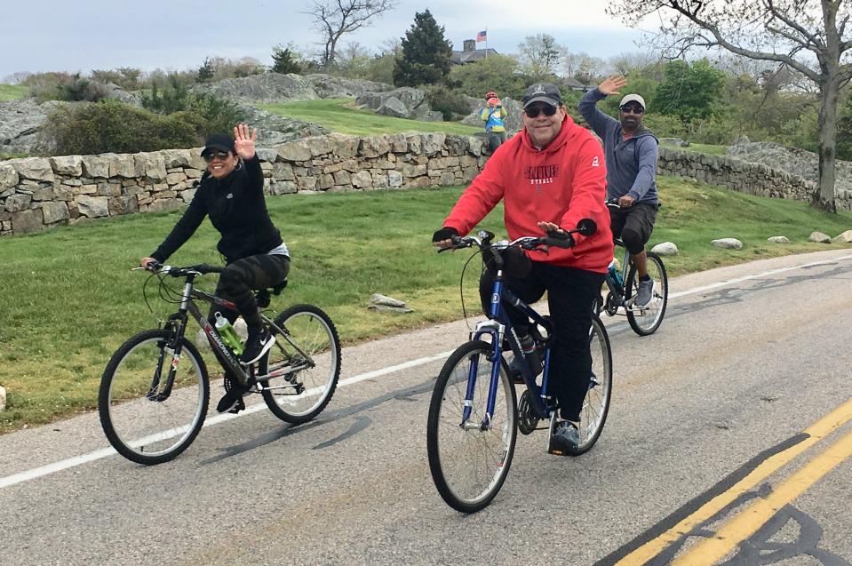 Participants travel along car-less roads during Elliot's Ride.