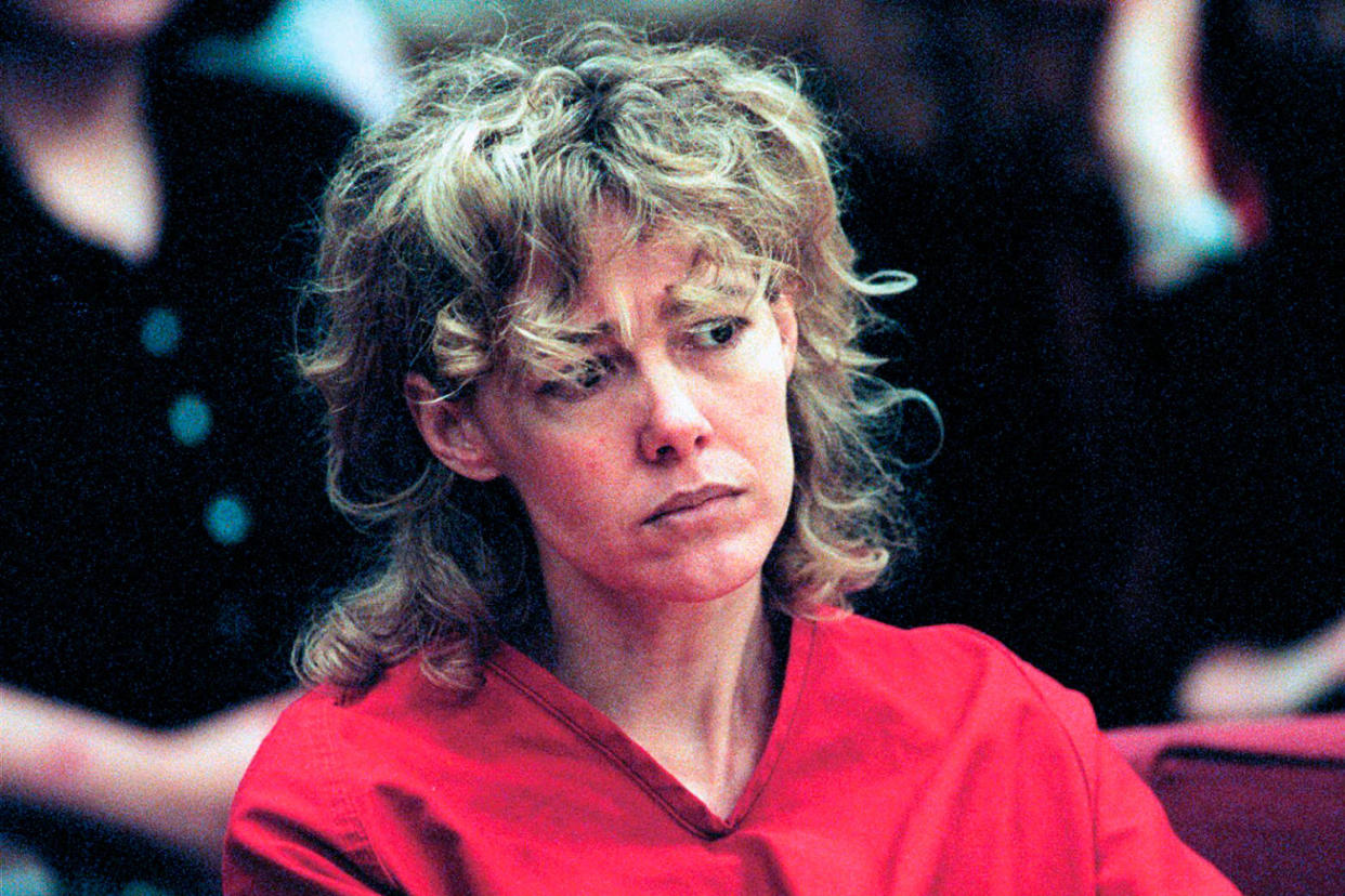Mary Kay Letourneau listens to testimony during a court hearing in 1998. (Alan Berner  / The Seattle Times via AP file)