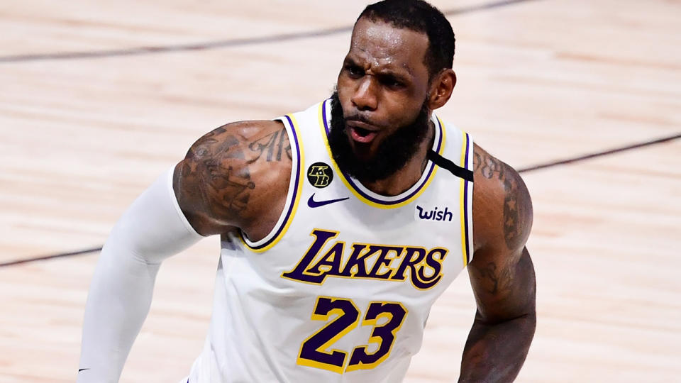 LeBron James, pictured here in action for the Los Angeles Lakers in the 2020 NBA Finals.