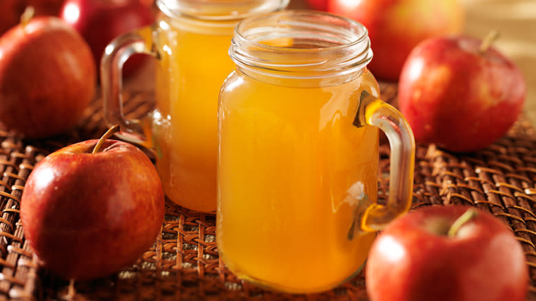 Apple cider in glass jug