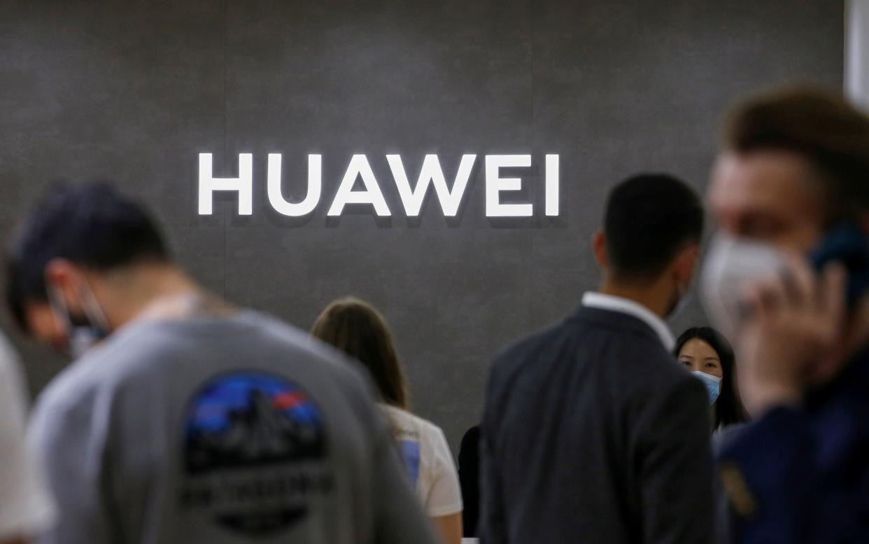 The Huawei logo, seen at the IFA consumer technology fair, in Berlin. Sept 3, 2020.  - MICHELE TANTUSSI/REUTERS