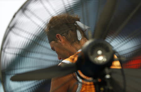 Tennis - Australian Open - Semi-final - Melbourne Park, Melbourne, Australia, January 24, 2019. Spain's Rafael Nadal during the match against Greece's Stefanos Tsitsipas. REUTERS/Edgar Su