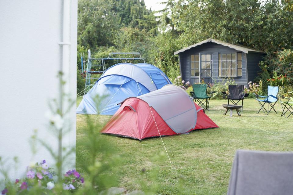 camping in back garden