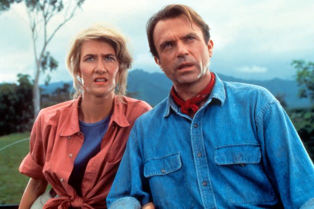 Laura Dern as Dr. Ellie Sattler and Sam Neill as Dr. Alan Grant in the original 1993  Jurassic Park movie. (Photo: MoviestoreMoviestore/Shutterstock)