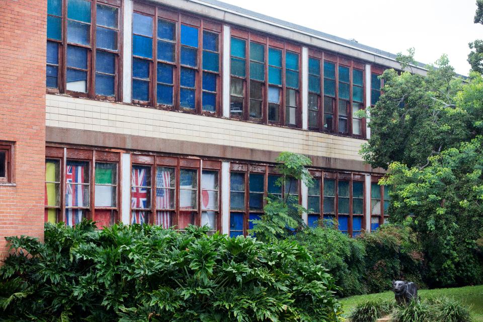 The old Carroll High School building at Weber Road and Tiger Lane is pictured in 2018.