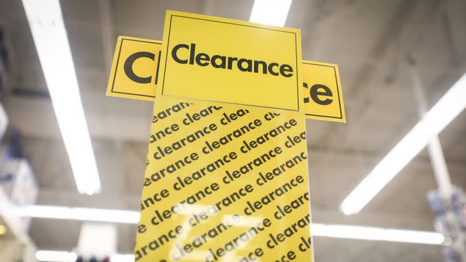 clearance sign in a store