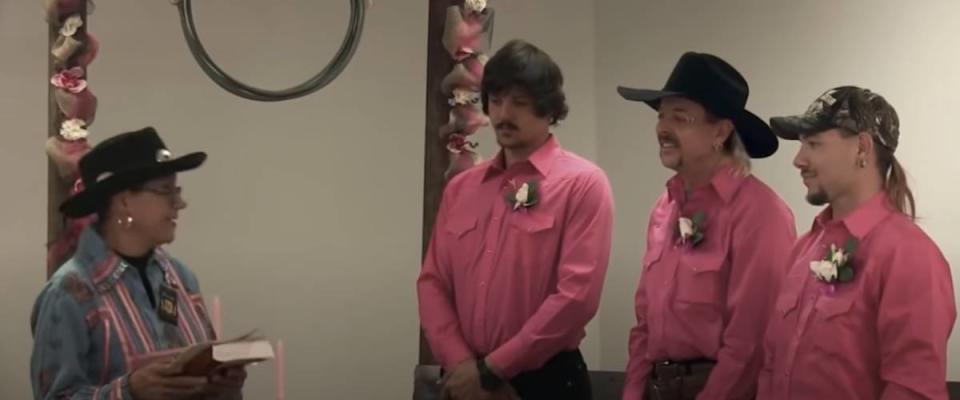 Joe Exotic marrying his two husbands