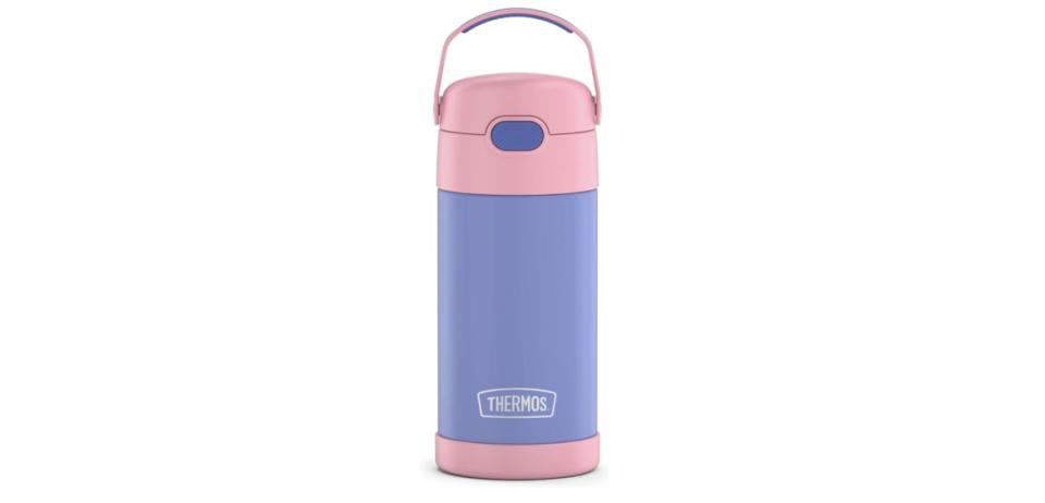 <div class="inline-image__caption"><div class="inline-image__caption"><p>This Thermos water bottle is technically for kids, but it has a few little features to make your drinking experience easier. At 16 ounces, the bottle fits into most bags, while a push-button opening keeps the drinking cap clean (and the water cold). An integrated carrying handle flips down so you don’t have to try to drink around it. The whole thing can be tossed in the dishwasher.</p></div></div>