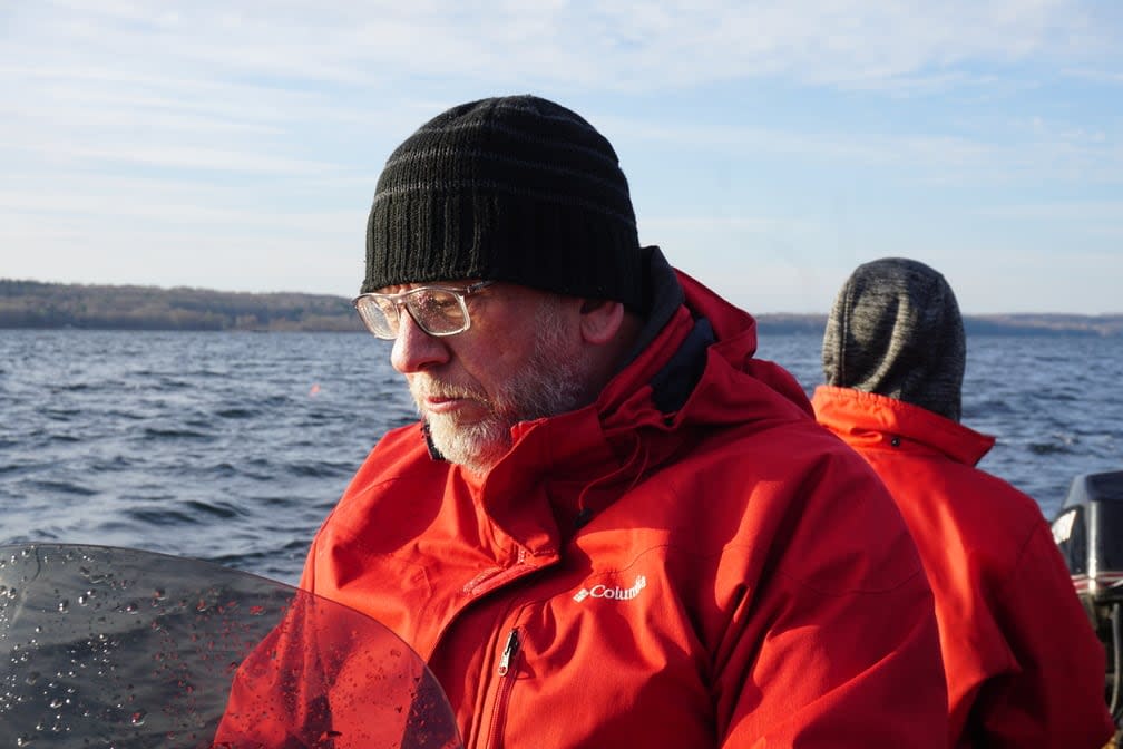 Glenn Cooke runs Fishing with Nerds, a club run out of the University of Waterloo in southern Ontario. He says that because of unseasonable warm weather, he's not sure if the group will be able to go on an ice fishing excursion this season. (Provided by Glenn Cooke - image credit)